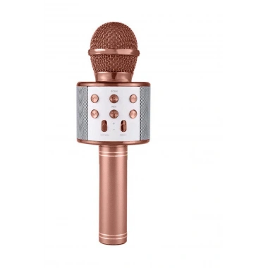Karaoke Mikrofonlu Hoparlör - Şarjlı -Bluetooth Rose Gold (5468)