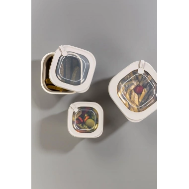 Kare 12 Parça Vakumlu Sızdırmaz Hava Almaz Saklama Kabı Seti Karışık 4x(1800/1100/600 Ml)