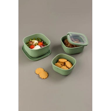 Kare 12 Parça Vakumlu Sızdırmaz Hava Almaz Saklama Kabı Seti Karışık 4x(1800/1100/600 Ml)