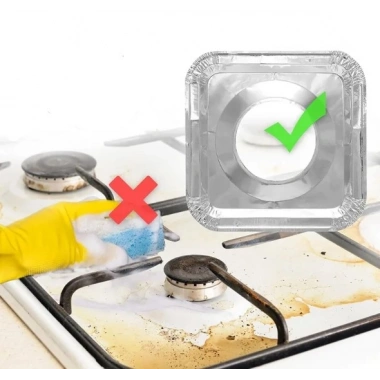 Kare Ocak Üstü Yağ Koruyucu Alüminyum Levha 23*23 cm 10 Adet (5468)