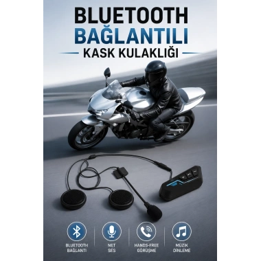 Kask Kulaklığı Motosiklet Intercom Interkom Dinleme Konuşma Özellikli Su Geçirmez