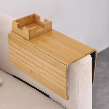 Katlanabilir Ahşap Koltuk Yanı Kanepe Tepsisi