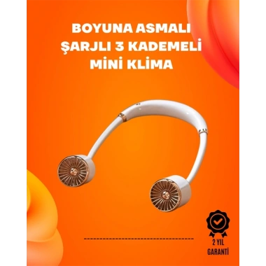 Katlanabilir Asılabilir Fan | USB Şarjlı, 3 Vitesli Sessiz Mini Fan