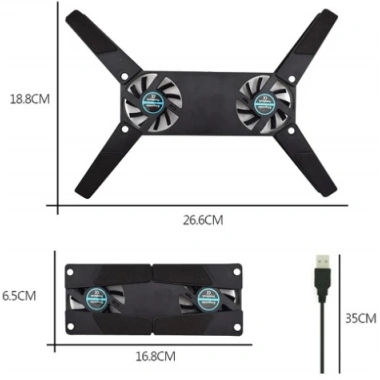 Katlanabilir Laptop Soğutucu 2 fanlı (5468)