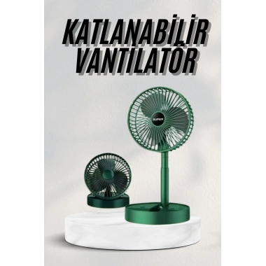 Katlanabilir Teleskopik Şarjlı Fan Masaüstü Soğutucu Vantilatör