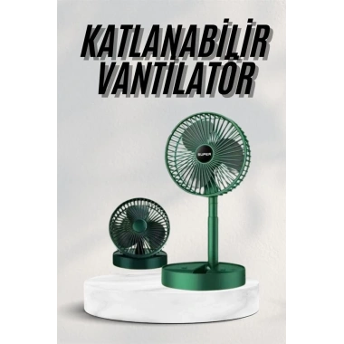 Katlanabilir Teleskopik Şarjlı Fan Masaüstü Soğutucu Vantilatör