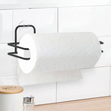 Kendiliğinden Yapışkanlı Krom Paslanmaz Metal Havlu Kağıtlık Aparatı (5468)