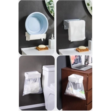 Kendinden Yapışkanlı Katlanabilir Çöp Poşeti Tutucu Aparat