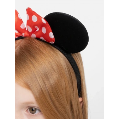 Kırmızı Fiyonklu Minnie Mouse Taç Fare Tacı Kafa Bandı