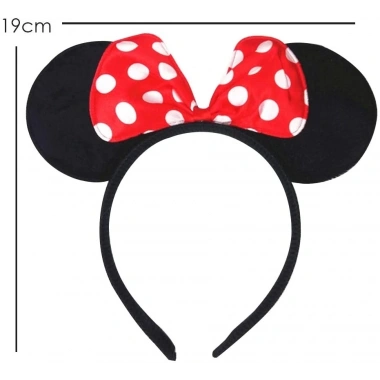 Kırmızı Fiyonklu Minnie Mouse Taç Fare Tacı Kafa Bandı