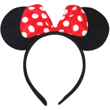 Kırmızı Fiyonklu Minnie Mouse Taç Fare Tacı Kafa Bandı