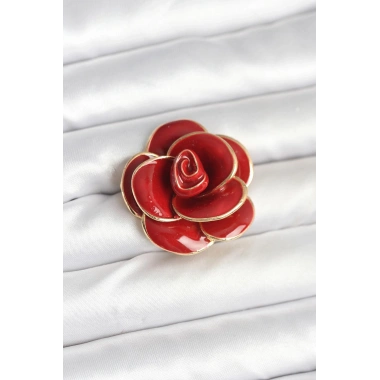 Kırmızı Gül Model Broş