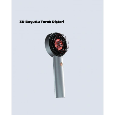 Kırmızı Işık Terapi Saç Derisi Masaj Tarağı 3 Modlu Yağ Hazneli