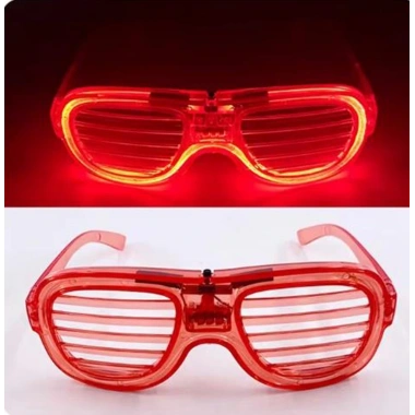 Kırmızı Led Işıklı Parti Gözlüğü - Neon 3 Modlu