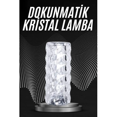 Kristal Lamba Masa Lambası Şarjlı Masa Lambası Dokunmatik Sensör Usb Şarjlı