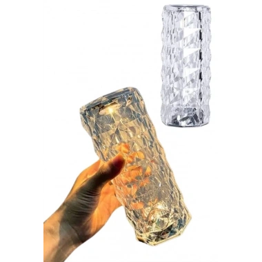 Kristal Lamba Masa Lambası Şarjlı Masa Lambası Dokunmatik Sensör Usb Şarjlı