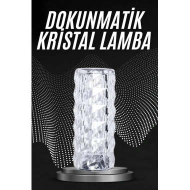 Kristal Lamba Masa Lambası Şarjlı Masa Lambası Dokunmatik Sensör Usb Şarjlı