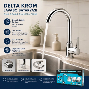 KROM DELTA LAVABO BATARYASI AÇ KAPA KTX-2639 (5468)
