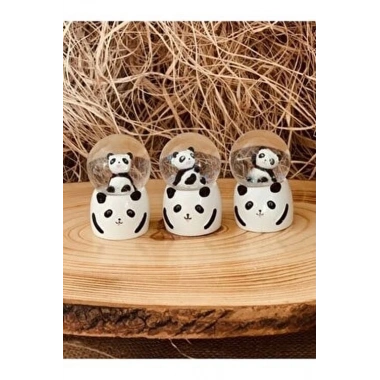 Küçük Boy Panda Kar Küresi Işıklı 6.5 Cm