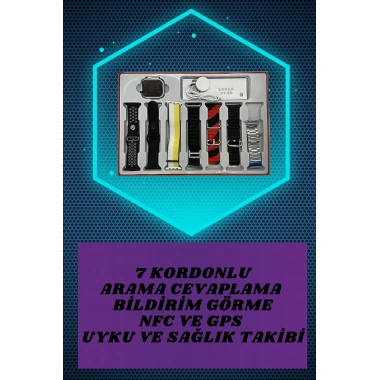 Kulak Üstü P9 Kablosuz Bluetooth Kulaklık ve 7 Kordonlu Akıllı Saat