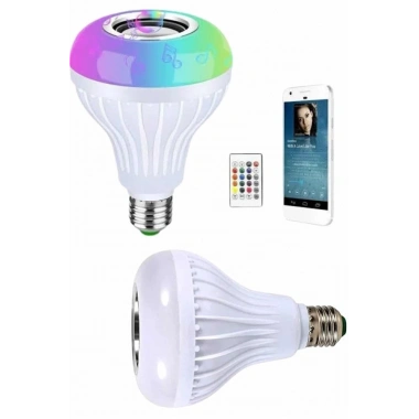 Kumandalı RGB Led Işık Bluetooth Hoparlör Ses Lambası Renkli Ampul