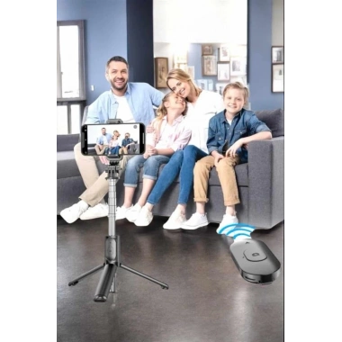 Kumandalı Tripod Telefon Tutucu Selfie Çubuğu 360 Derece Dönebilen