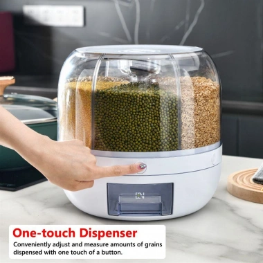 Kuru Gıda Ve Bakliyat Organizeri 360° Dönebilen 6 Bölmeli Ayrıştırıcılı Hava Geçirmez (5468)