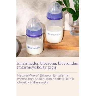 Lansinoh Natural Wave Biberon ve Biberon Emziği 160 ml