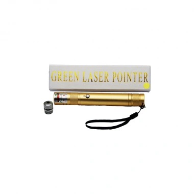 LAZER POINTER USB Lİ - GOLD YEŞİL LAZER METAL KASA BEYAZ KUTU (5468)