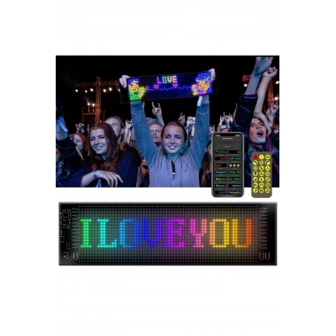 Led Ekran Matrix Panel Cama Yapışan En Büyük Boy 16x96 Led Sayısı Araba Yazısı 12cm-59.5cm