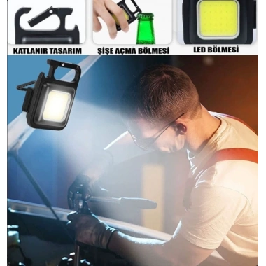 Led Işıklı Flash Özellikli 4 Modlu  Anahtarlık El Feneri