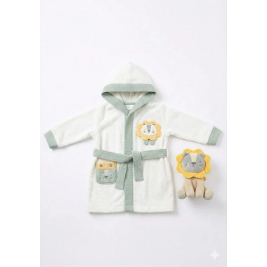 Lüx Kutulu Kapüşonlu Bornoz Lion 3 Yaş