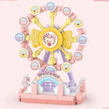 LZ-8631 DÖNME DOLAP 140 PARÇA BLOCK OYUNCAK MİNİ POŞET