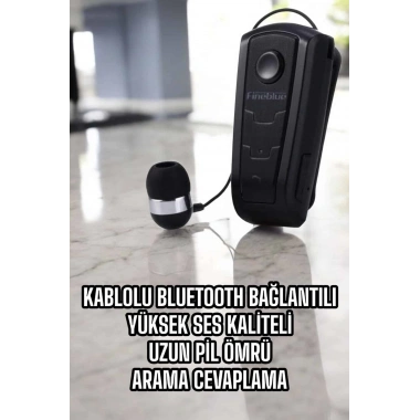 Makaralı Bluetooth Kulaklık Çağrı Cevaplama Kablolu Uzun Pil Ömrü