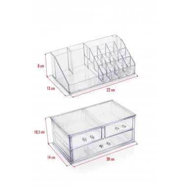 Makyaj Organizeri & 3 Çekmeceli Kozmetik Ürün Raf Düzenleyici & Takı Kutusu & Organizer