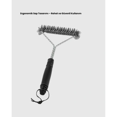 Mangal Izgara Temizleme Fırçası Pas Tutmaz Çelik Telli