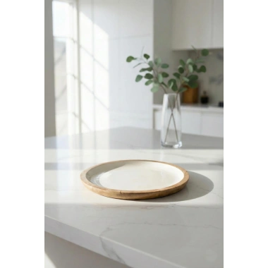 Mango Agacı Pasta Tabağı & Sunum Tabağı 20 Cm Krem