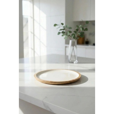 Mango Agacı Servis Tabağı & Sunum Tabağı 25 Cm Krem