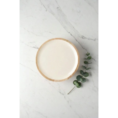 Mango Agacı Servis Tabağı & Sunum Tabağı 25 Cm Krem