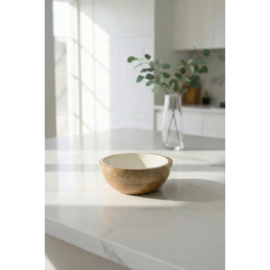 Mango Agacı Sunum Servis Kasesi & Dekoratif Kase 20 Cm Krem