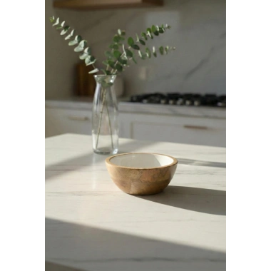 Mango Agacı Sunum Servis Kasesi & Dekoratif Kase 20 Cm Krem