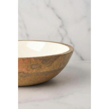 Mango Agacı Sunum Servis Kasesi & Dekoratif Kase 20 Cm Krem