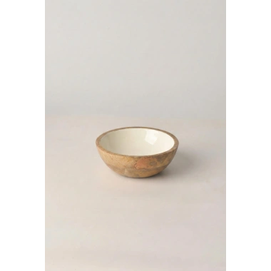 Mango Agacı Sunum Servis Kasesi & Dekoratif Kase 20 Cm Krem