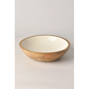 Mango Agacı Sunum Servis Kasesi & Dekoratif Kase 25 Cm Krem