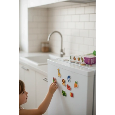 Manyetik Oyuncak Set Hayvanlar Sebze Meyve Magnetli 56 Parça