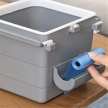 Mini Masa Çöp Kovası Plastik Tezgah Altı Geri Çekilebilir Yapışkanlı Görünmez Bölme Pratik (5468)