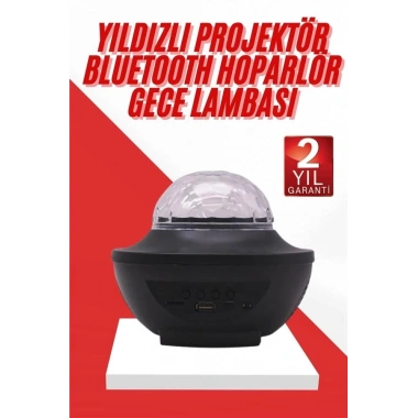 Masa ve Gece Lambası Renkli Projektör Işıklı Disko Topu Bluetooth Hoparlör