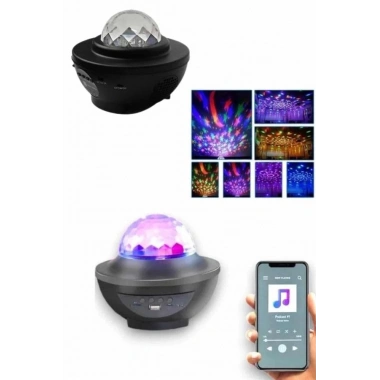 Masa ve Gece Lambası Renkli Projektör Işıklı Disko Topu Bluetooth Hoparlör