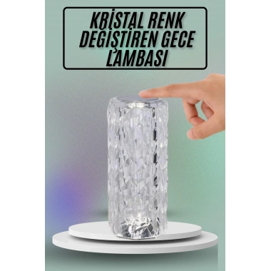 Masa ve Gece Lambası Şık ve Dayanıklı Sensörlü Şarjlı Kristal Lamba