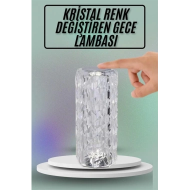 Masa ve Gece Lambası Şık ve Dayanıklı Sensörlü Şarjlı Kristal Lamba